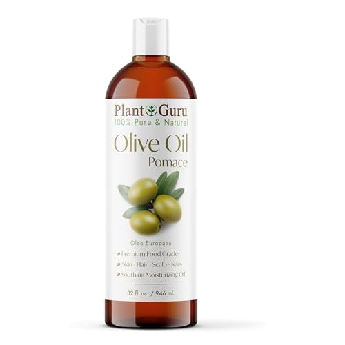 Olive Oil Pomace 32 fl. oz. 100% Pure Natural Carrier Moisturizer For Skin, Body, Face And Hair Growth. Great For DIY Soap Making, Cosmetics and Massage.