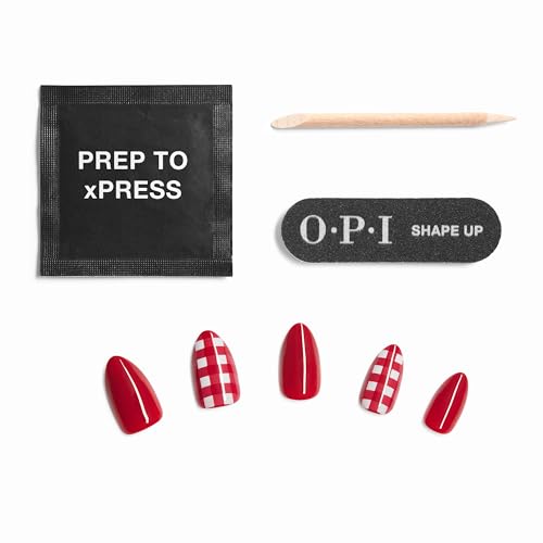 OPI Big Pie Short Almond Press-On Nails with Adhesive Tabs - No Glue, 30 Count
