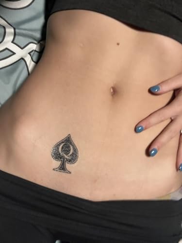 Queen of Spades Temporary Tattoos – 45 Designs, 5 Sheets