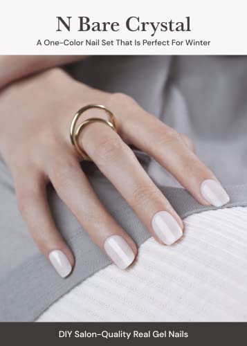 ohora Semi Cured Gel Nail Strips N Bare Crystal Salon-Quality Long Lasting