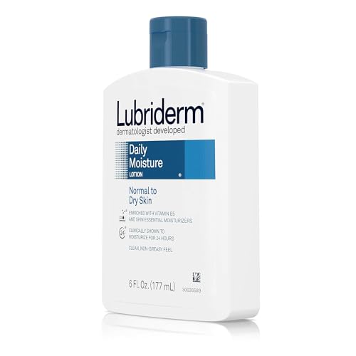 Lubriderm Daily Moisture Hydrating Unscented Body Lotion with Vitamin B5 for Normal to Dry Skin, Non-Greasy and Fragrance-Free Lotion. 1 fl. oz