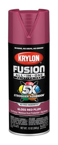 Krylon Fusion All-In-One Spray Paint 12oz Gloss Red Plum