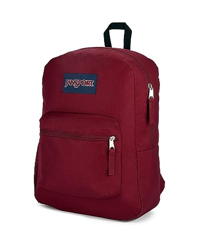 JanSport Cross Town Backpack 17" x 12.5" x 6" - Simple Bag for Everyone with 1 Main Compartment, Front Utility Pocket - Premium Class Accessories - Russet Red