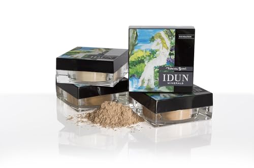 IDUN Minerals Mineral Powder Foundation - Longwear, Lightweight, Smooth Powder Formula - Blurring, Skin-Perfecting Finish - Vegan and Cruelty Free Formula - 006 Freja - 0.25 oz