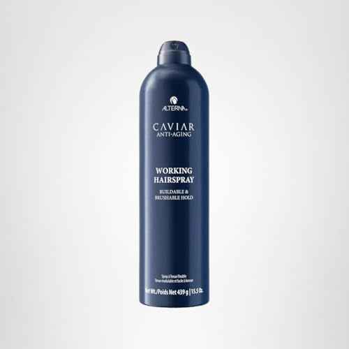 Alterna Caviar Anti-Aging Professional Styling Working Hair Spray | Ultra-dry, Brushable | Helps Control Frizz & Adds Shine | Sulfate Free | Nutmeg