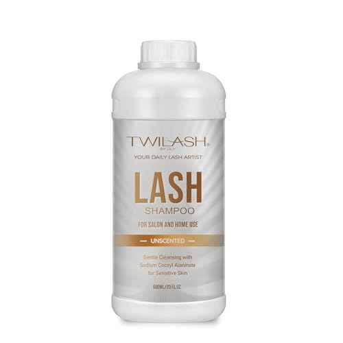 600ml Lash Shampoo Bulk, Eyelash Cleanser for Extensions, Gentle Sodium Cocoyl Alaninate Formula for Sensitive Skin, Non-Irritating Makeup Remover, Best for Salon and Home Use (600ml)