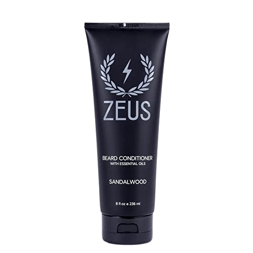 ZEUS Beard Conditioner Wash, Cleansing & Moisturizing Beard Wash with Green Tea & Natural Ingredients to Soften Beard ? 8 oz. (Made in USA) Sandalwood