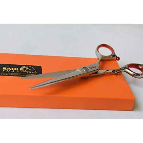 Professional 6.0-inch Shears Cutting &Thinning Scissors Kit Convex Edge Hairdressing Scissors Set 440C Steel Stainless Japanese Process with Free Fine Orange Leather Case