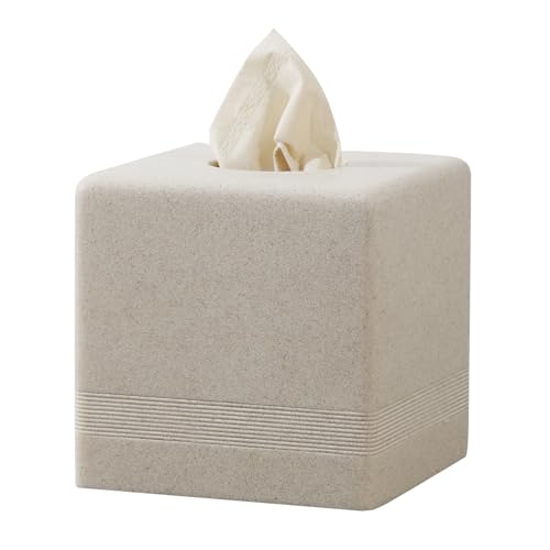 Resin Tissue Box Cover - Square Cube Holder for Home & Office