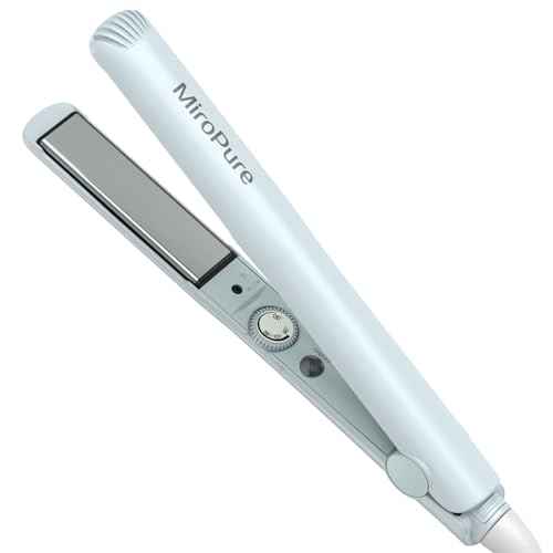 MiroPure 1 Inch Flat Iron, Hair Straightener with 30S Fast Heating & 60min Auto Shut-Off, Hair Straightener and Curler 2 in 1 with 3D Ceramic Floating Plates, Blue
