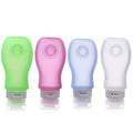 4 Pack Sucker type Portable Food Grade Squeeze Silicone Liquid Travel Bottles TSA Approved For Shampoo, Conditioner, Lotion, Toiletries, Food condiment(1OZ,White+Blue+Green+Pink)