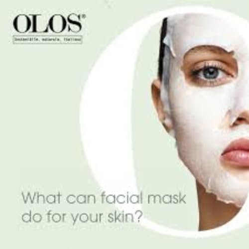 OLOS Moisturizing Cellulose Mask, 0.67 oz - Sheet Masks with Indian Ginseng, Hyper-Fermented Aloe - Antioxidant, Protective and Hydrating Face Mask (Pack of 2)