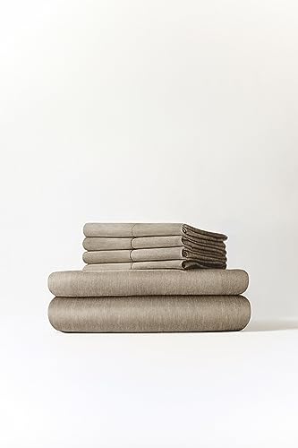 Twin XL 4 Piece Sheet Set - Breathable & Cooling Bed Sheets - Hotel Luxury Bed Sheets for Women, Men, Kids & Teens - Deep Pockets - Easy Fit - Soft & Wrinkle Free - Twin XL Heathered Beige Sheets