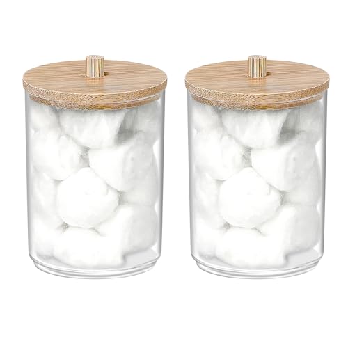 100% Pure Organic Cotton Balls - 250 Count Set with 2 Storage Holders