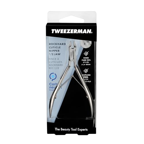 Tweezerman Rockhard Stainless Steel Cuticle Nipper, 1/2 Jaw