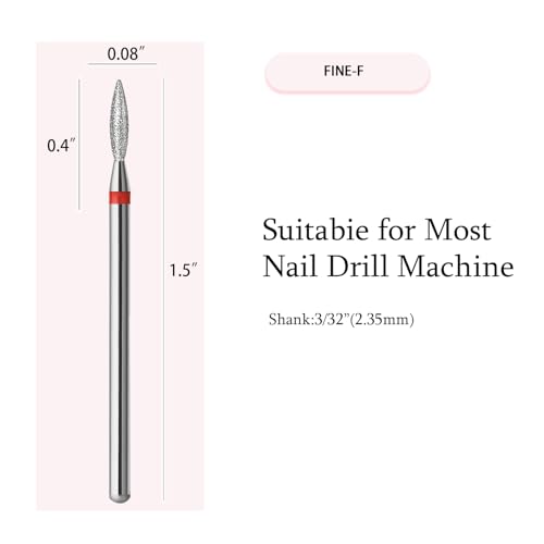 10pcs Diamond Flame Cuticle Drill Bits Set for Nail Care