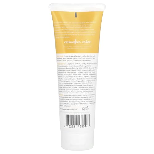 Cosmedica Skincare Vitamin C Facial Cleanser - 4 oz, Vitamin C for Anti-Aging ? Gentle Face Cleanser Refreshes and Restores Skin¡¯s Natural Vibrance and Clarity