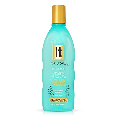 12-in-One Amazing Leave-In Hair Treatment - Infused with Keratin and Argan Oil for Silky Soft Hair and Added Shine - Conditioner Strengthens and Protects Dry & Damaged Hair - It Naturals