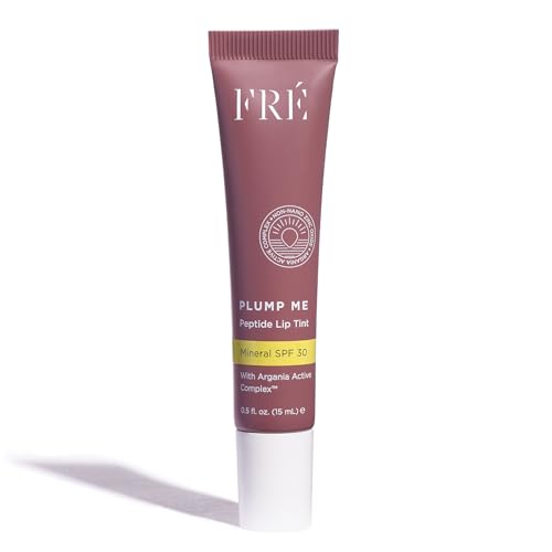FR? Plump Me Peptide Lip Tint SPF 30 (Cassis) ? 4-in-1 Plumping & Hydrating Mineral SPF 30 Lip Tint with 100% Non-Nano Zinc Oxide, Clean, Vegan Lip Care