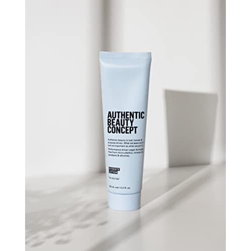 Authentic Beauty Concept Hydrate Lotion | Hydrating Hair Lotion | Leave-In Cream | Protects from Blow Dry Damage & Helps fight Frizz | Normal To Dry or Curly Hair | Vegan & Cruelty-free | 5 fl. oz