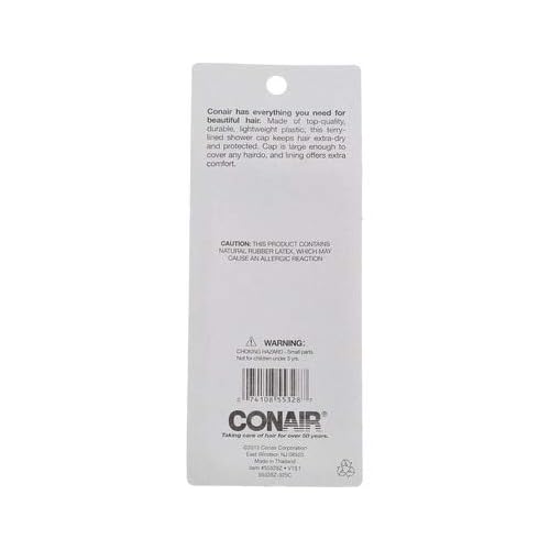 Conair Terry Lined Showercap, 2.4 Ounce