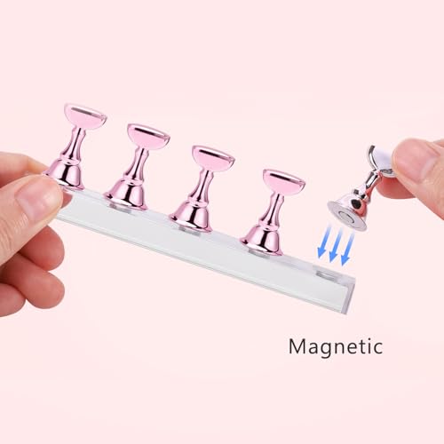 Pink Magnetic Nail Stand for Painting & Display - Press-On Nail Holder