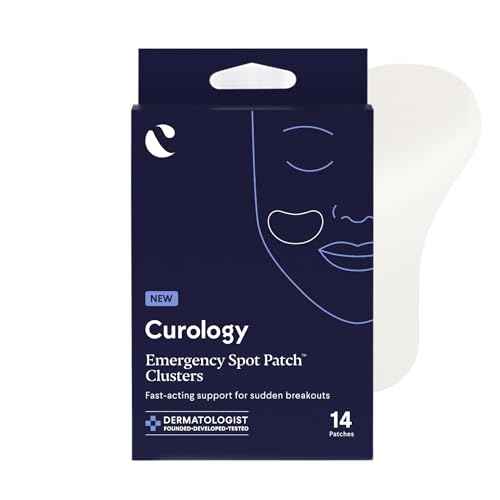 Curology Emergency Spot Patch Clusters for Breakouts, Stocking Stuffer Gifts, Fast Acting Large Hydrocolloid Pimple Patches for Face, Oil Absorbing, 14 Count