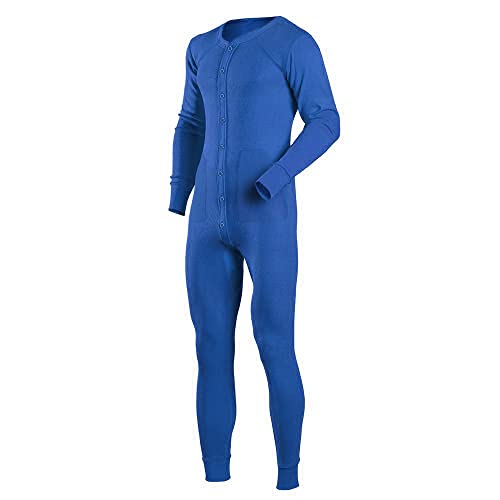 Mens Long Sleeve Onesies Jumpsuit Nightwear Button Down One Piece Pyjamas