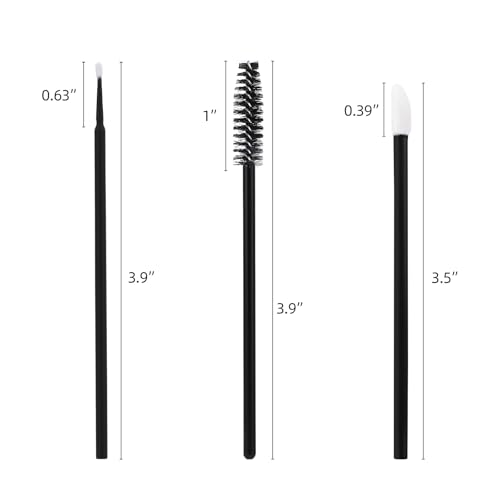 Spoolie Mascara Wands Lip Applicators Micro Brush Set 300Pcs – Disposable Makeup Tools