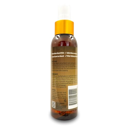 Well's Oil Mega Growth Beard Spray | Original Scent | For Men¡¯s Beard Care | Beard Conditioning Spray | 4 fl oz