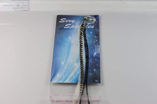Feather Hair Extensions 4-7" Black & White Rooster Salon Quality