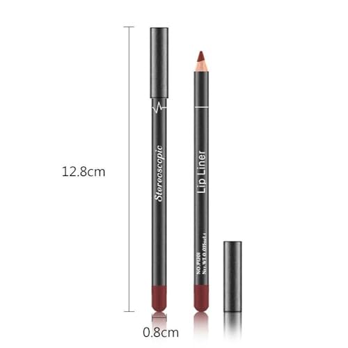 12-Piece Lip Liner Set - Long Lasting Waterproof Matte