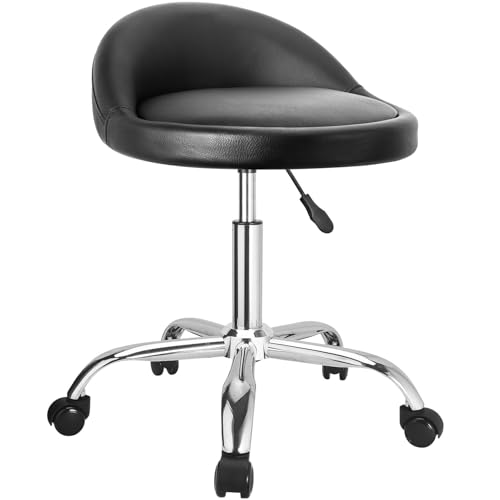 JOSTZHXIN Rolling Stool with Back,Home Office Swivel Chair Height Adjustable, Salon SPA Work Chair Shop Stool