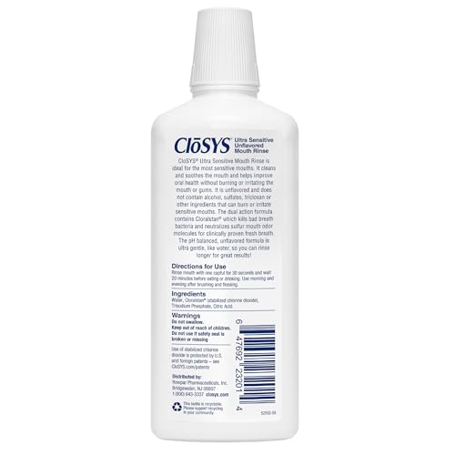 CloSYS Ultra Sensitive Alcohol-Free Mouthwash, 32 Oz