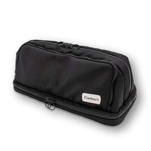 All in One Travel Toiletry Bag, Makeup Bag with Jewelry Compartment and Heat-Resistant Pocket for Hair Tools
