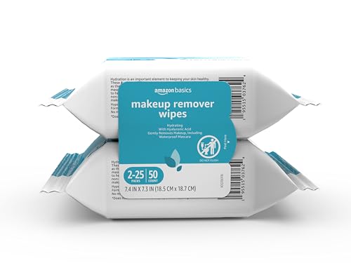 Makeup Remover Wipes with Hyaluronic Acid, 50 Count