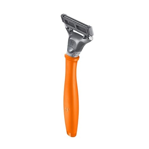 Harry's Original Shaving Kit for Men - Razor Handle, 15 Razor Blade Refills, and Travel Blade Cover - German Engineered - Orange