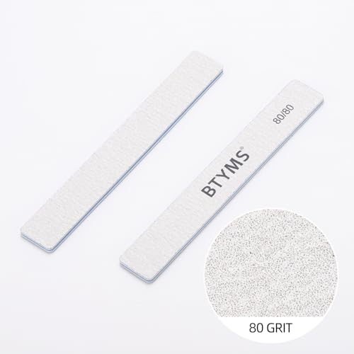 80/80 Grit Nail Files - 25 Professional Double-Sided Emery Boards for Acrylic & Gel Nails