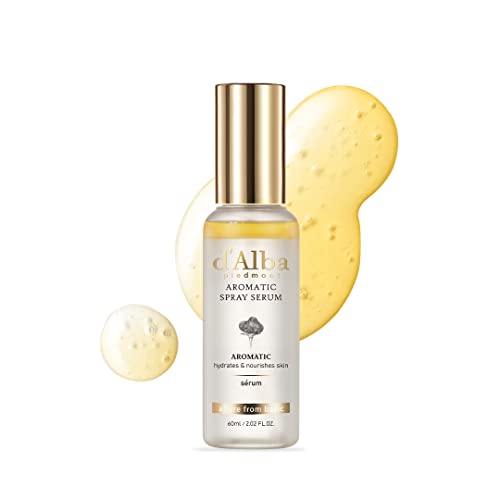 d'Alba Italian White Truffle First Aromatic Spray Serum, Fragrant VEGAN Glowy Antioxidant Face Mist, Deep Hydration Skin Firmness, Korean Skin Care (2.02 fl.oz)