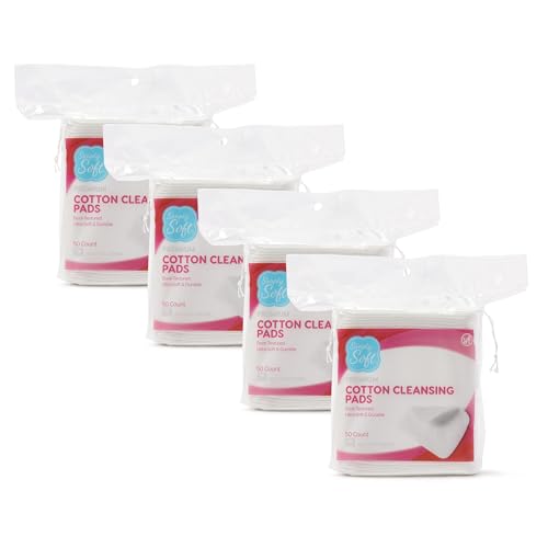Simply Soft Jumbo Cotton Pads 200 Count 3.5x4.5 Cleansing