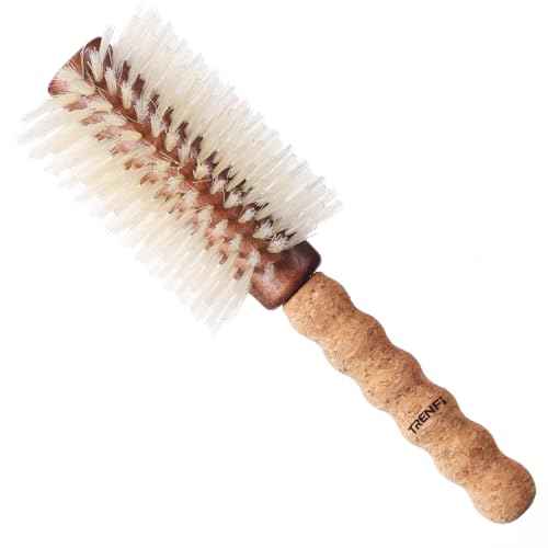 Professional 2.75" Blonde Boar Bristle Round Brush | Ergonomic Cork Grip & Wooden Barrel | Gentle Tension for Fine Hair Blowouts | Frizz-Free Volume & Shine | Premium Beauty Gift for Her