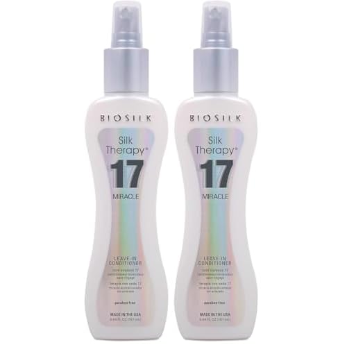 BioSilk Silk Therapy Miracle 17 Leave-In Conditioner,Reconstructs & Repairs Dry & Damaged Hair,Sulfate,Paraben,&-Cruelty-Free,5.64 Oz,(Pack of 2)