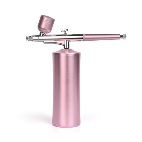 Rechargeable Cordless Airbrush Kit with Air Compressor - Cherry Pink