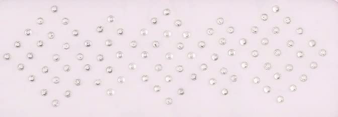 Silver Crystal Rhinestone Bindis Self-Adhesive Face Jewels (Pack of 3)