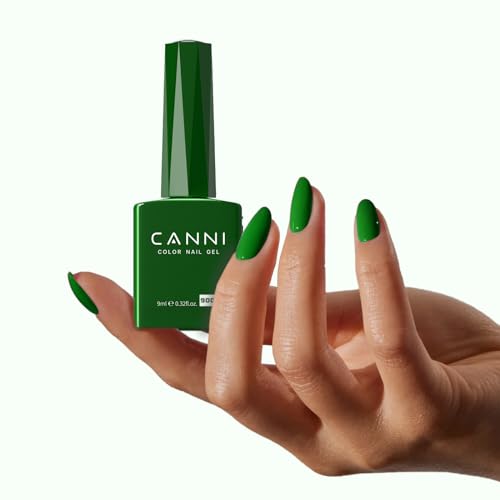 CANNI Emerald Green Gel Nail Polish 9004 - High Gloss Soak Off UV/LED Manicure