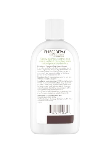 Phisoderm Fragrance-Free Sensitive Skin Cream Cleanser 6oz Pack of 2