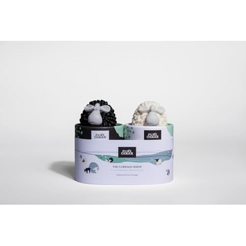 Set of 2 Handmade Irish Soap - Curragh Sheep Black and White Sheep, Natural Moisturizing Ingredients Cute Quirky Fun, Made in Ireland, Gift-boxed