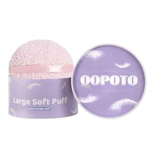 Large Body Powder Puff for Dusting Powder, Women Powder Puff with Gorgeous Storage Container for Bath