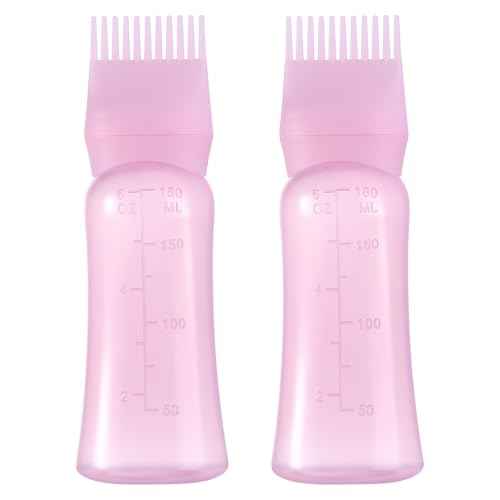 Root Comb Applicator Bottle 6 Ounce Hair Oil Applicator for Hair Dye, Hair Oiler Comb Bottle with Graduated Scale