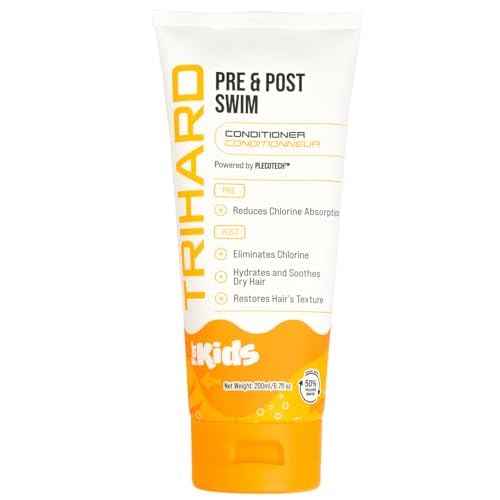 TRIHARD Kids Swim Conditioner, Chlorine Defense Pre and Post Swim Hair Protection from Chlorine, Saltwater, and Hard Water Chemicals, Hydrating Children¡¯s Conditioner for Pool and Ocean